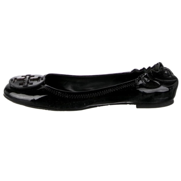 Tory Burch Signature Logo Patent Leather Ballet Flats Women's Size: 8.5 - Picture 1 of 5